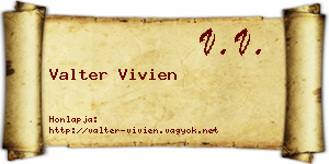 Valter Vivien névjegykártya
